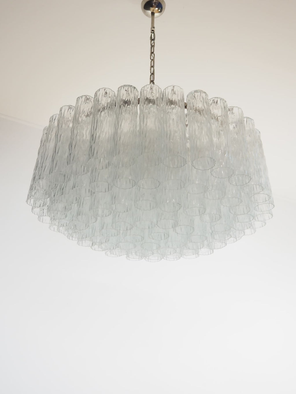 Murano Glass Chandelier – 101 Tuber – Textured – Transparent