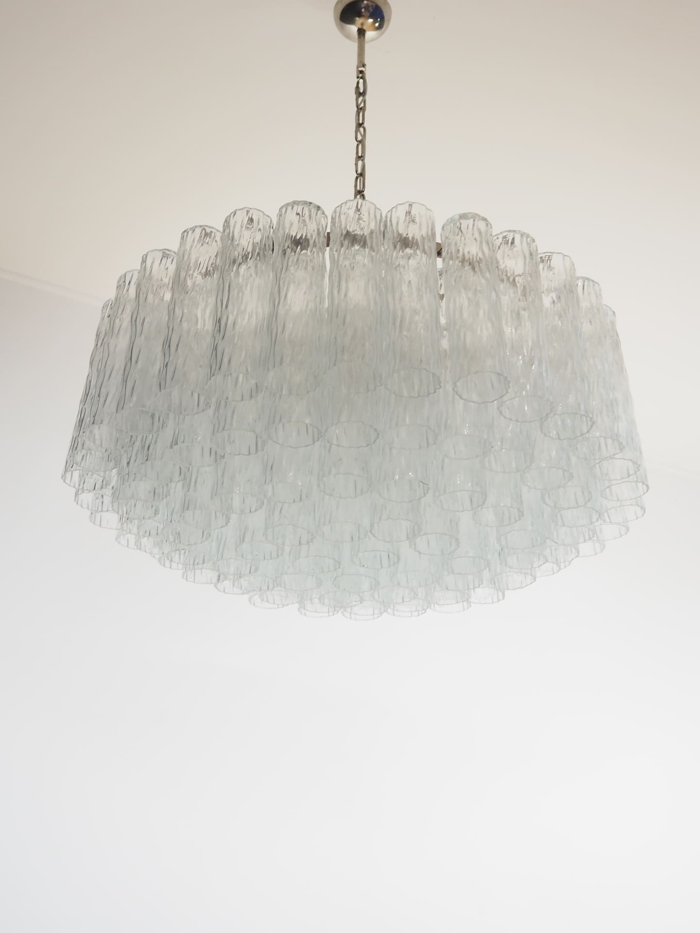 Murano Glass Chandelier – 101 Tuber – Textured – Transparent