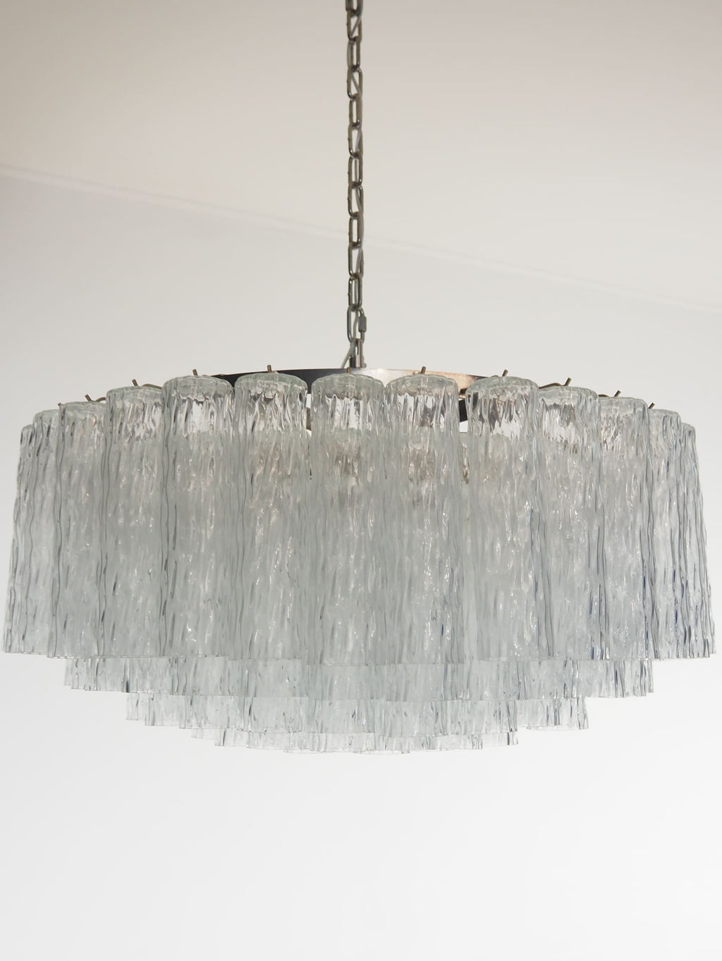 Murano Glass Chandelier – 101 Tuber – Textured – Transparent
