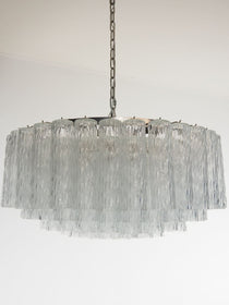 Murano Glass Chandelier – 101 Tuber – Textured – Transparent