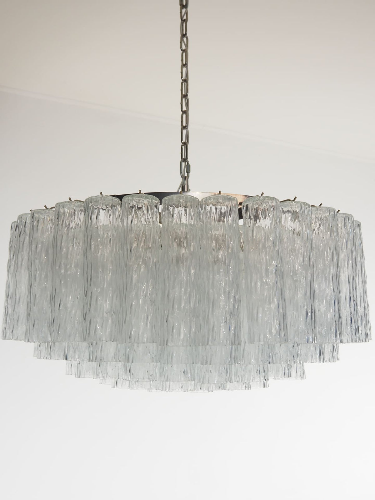 Murano Glass Chandelier – 101 Tuber – Textured – Transparent