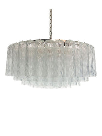 Murano Glass Chandelier – 101 Tuber – Textured – Transparent