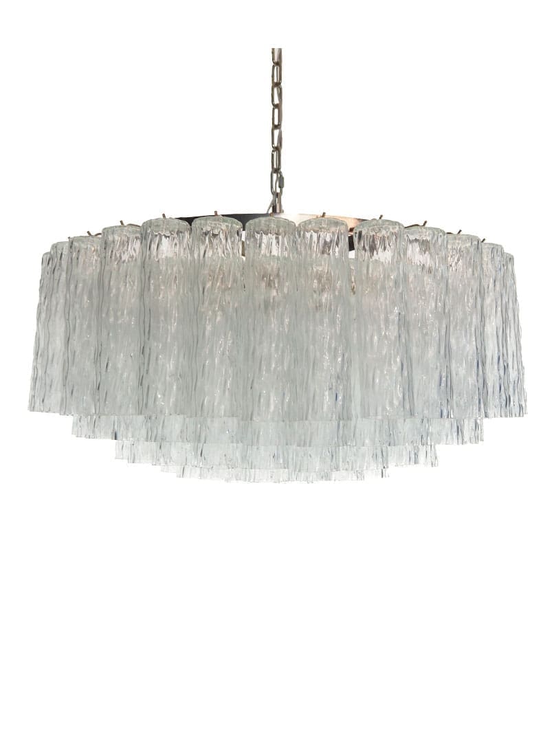 Murano Glass Chandelier – 101 Tuber – Textured – Transparent