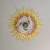 Murano Chandelier 36 Yellow Palmette Glass