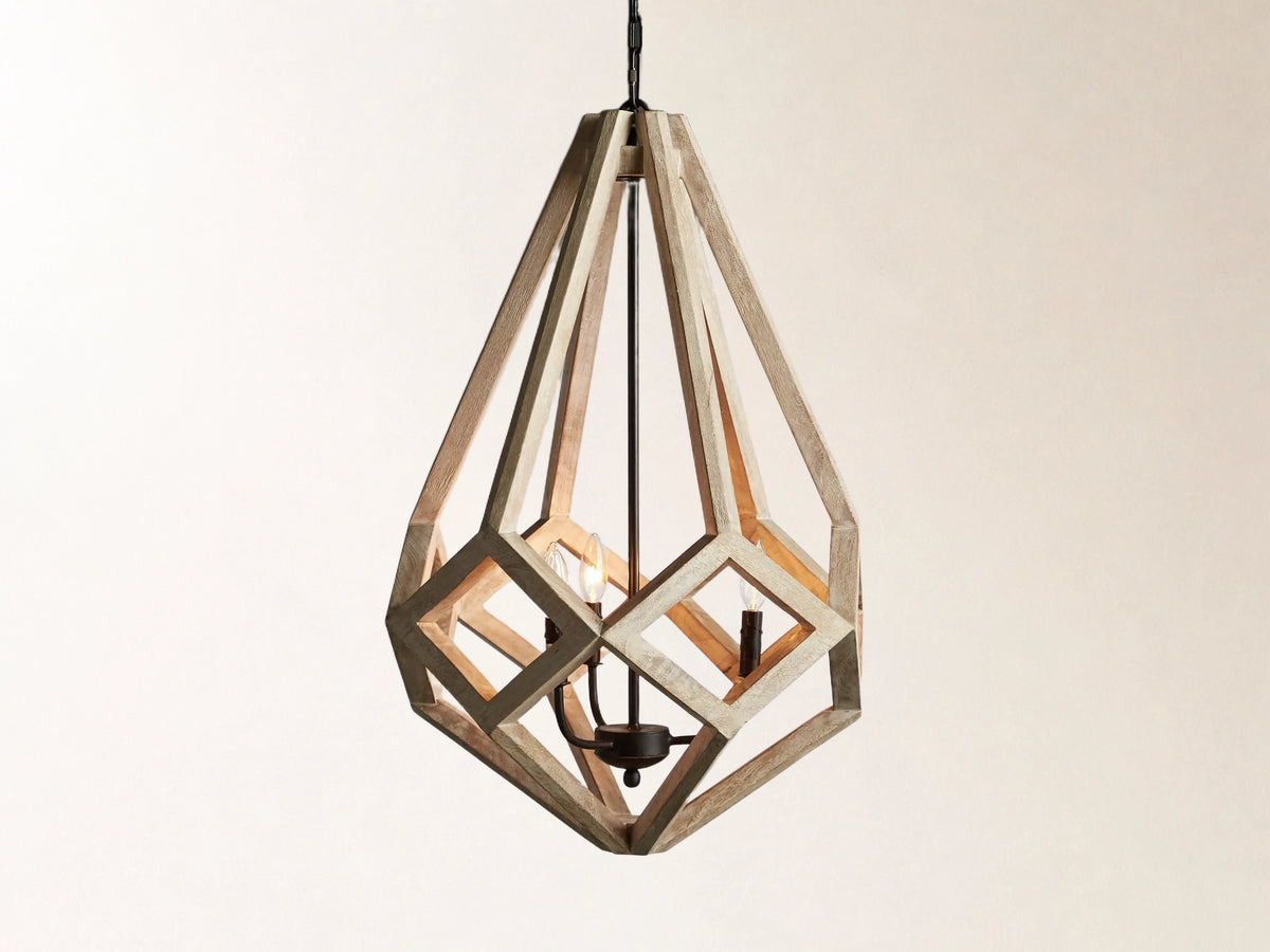 Wooden Prism Chandelier in Natural