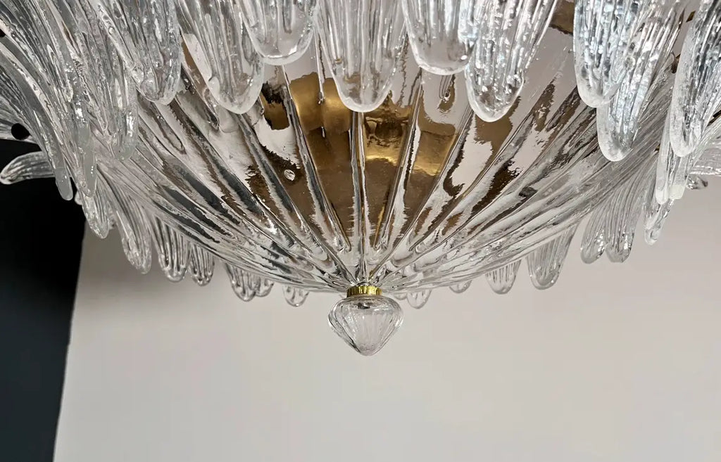 Murano Chandelier 36 Clear Palmette Glass - Oasislives