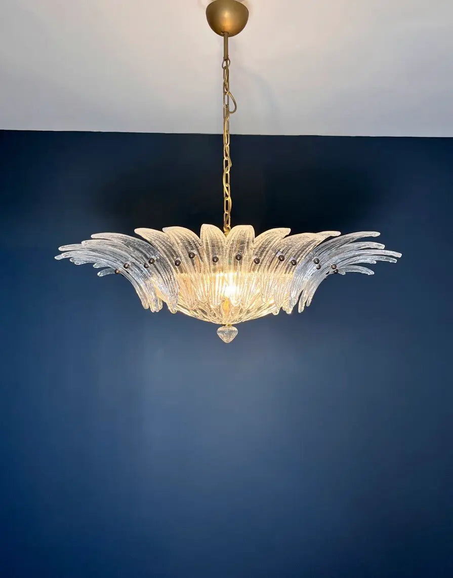 Murano Chandelier 36 Clear Palmette Glass - Oasislives
