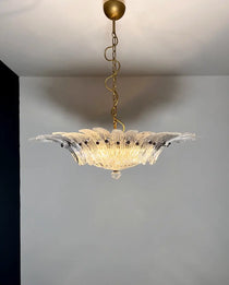 Murano Chandelier 36 Clear Palmette Glass - Oasislives
