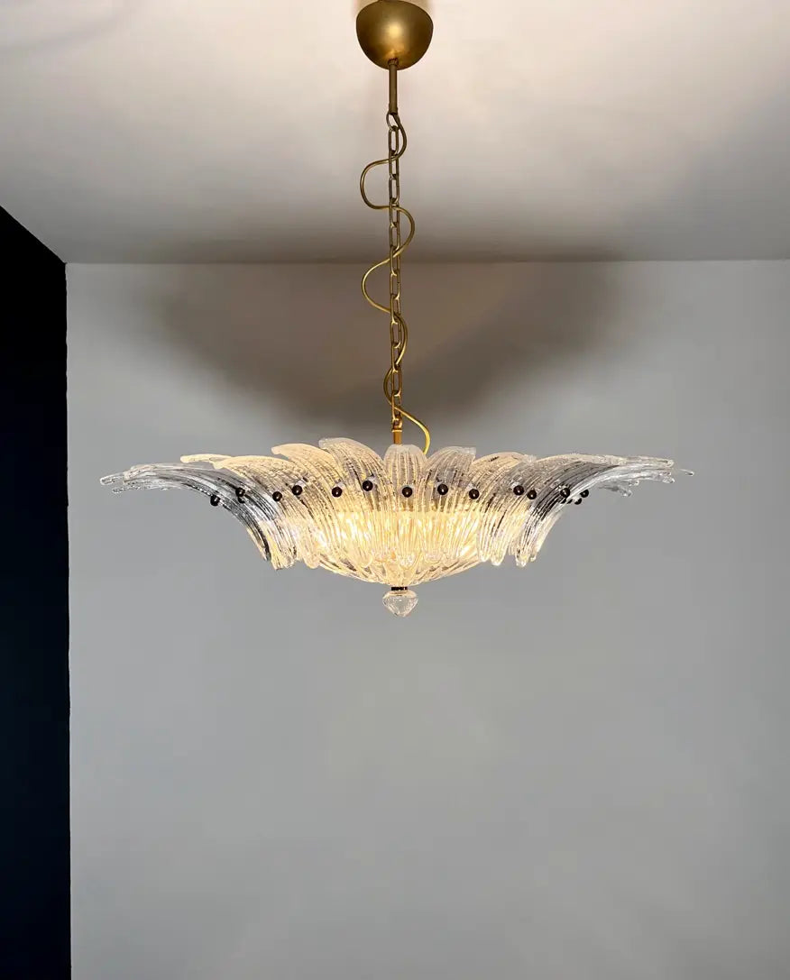 Murano Chandelier 36 Clear Palmette Glass - Oasislives