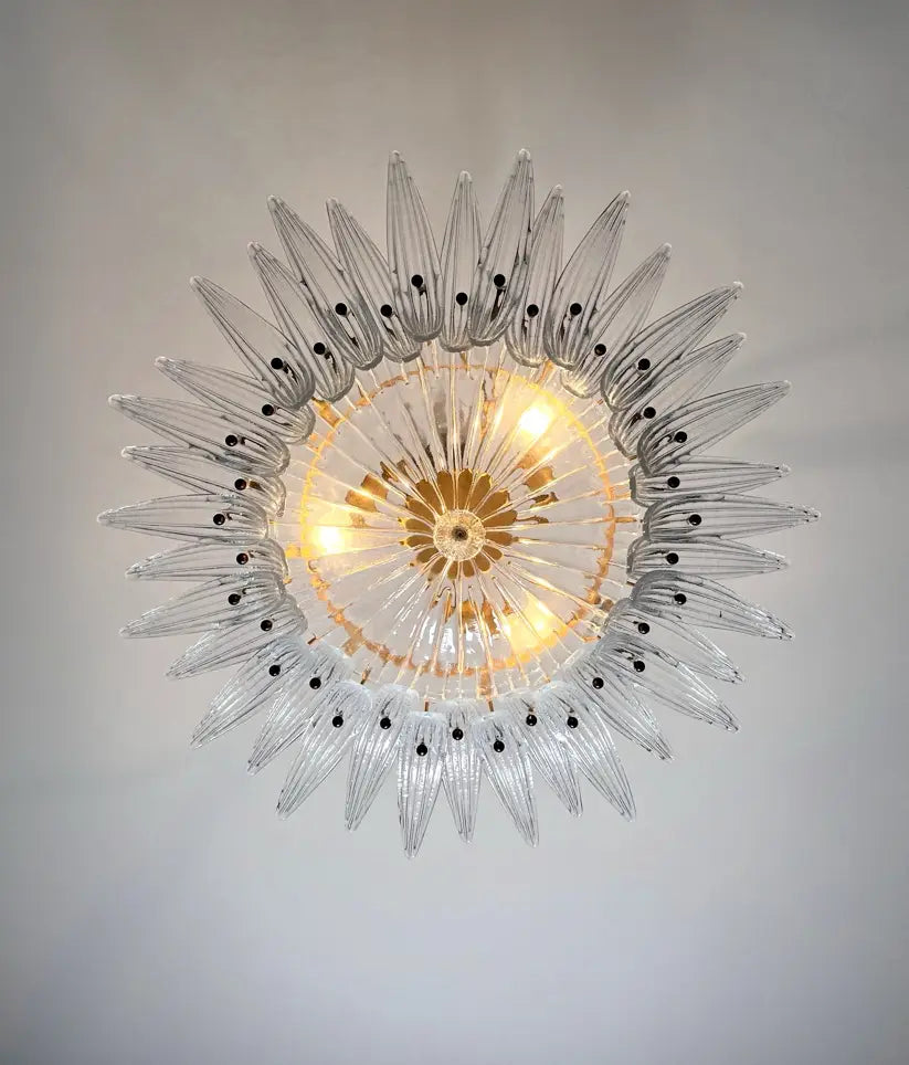 Murano Chandelier 36 Clear Palmette Glass - Oasislives