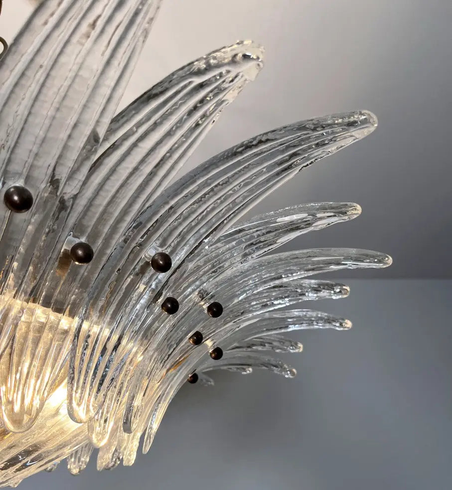 Murano Chandelier 36 Clear Palmette Glass - Oasislives