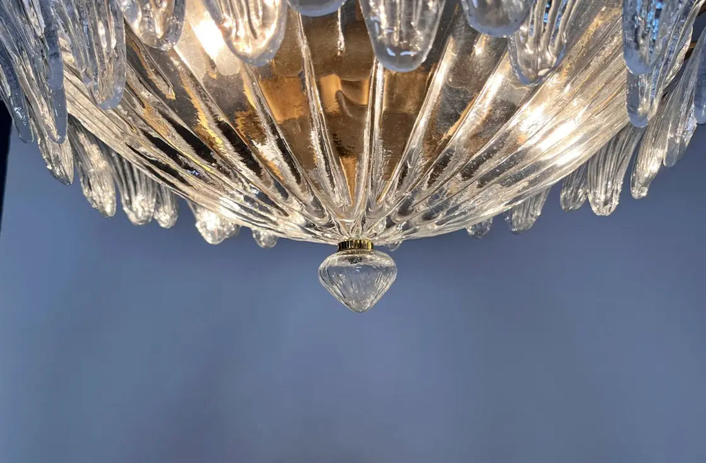 Murano Chandelier 36 Clear Palmette Glass - Oasislives