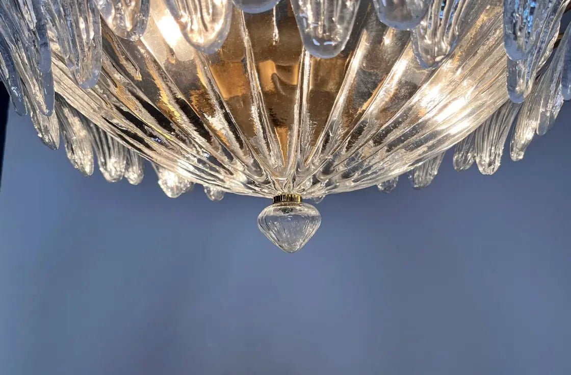 Murano Chandelier 36 Clear Palmette Glass - Oasislives