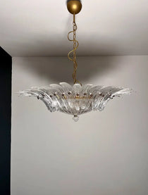 Murano Chandelier 36 Clear Palmette Glass - Oasislives