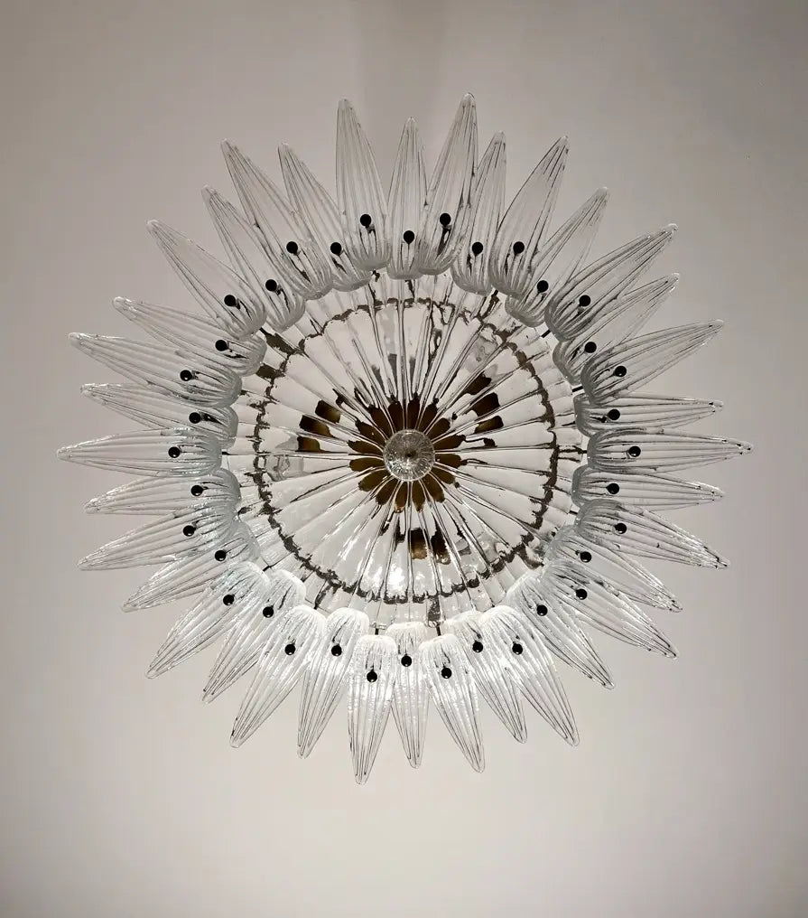 Murano Chandelier 36 Clear Palmette Glass - Oasislives