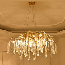 Iris Raindrop Brass Branch Round Crystal Chandelier 25'' 35'' 41''D