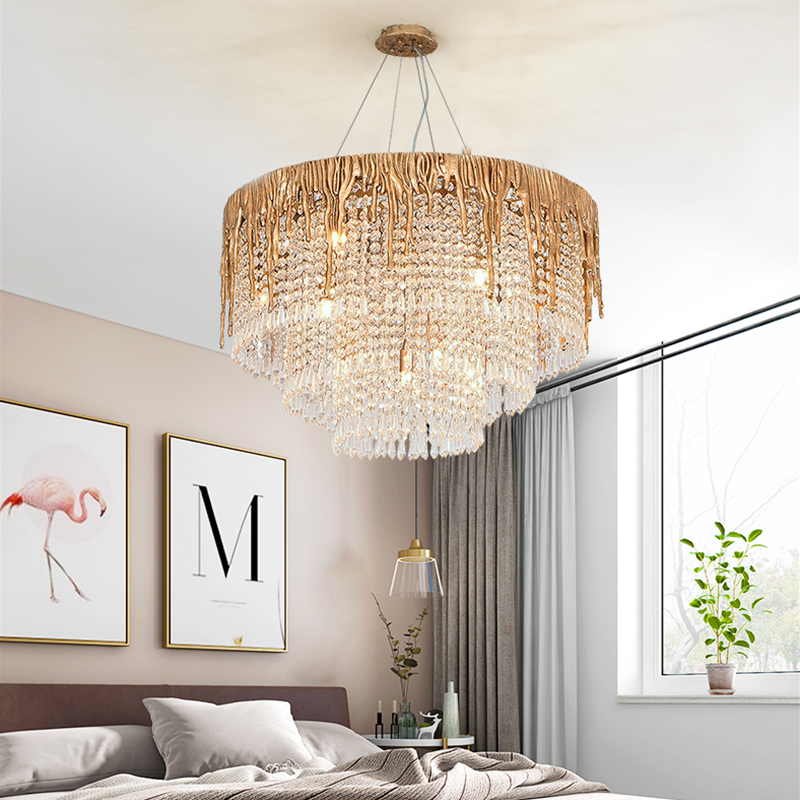 Round Multiple Tier Crystal Chandelier