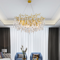 Iris Raindrop Round Branch Crystal Chandelier