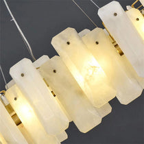 Alabaster Flake Round Chandelier 20" 23" 31" 39''D