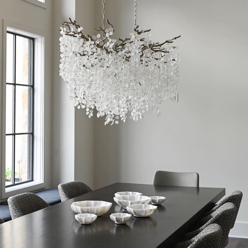 Shiro Branch Clear Crystal Brass Chandelier