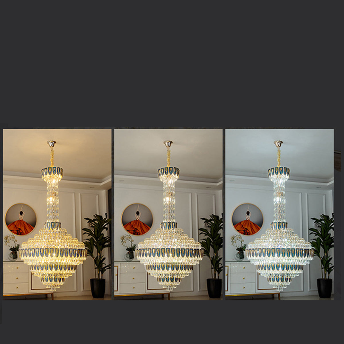 Extra Large Multi-tiered Empire Crystal Chandelier for Big Hallway/Foyer/Staircase Secondary image