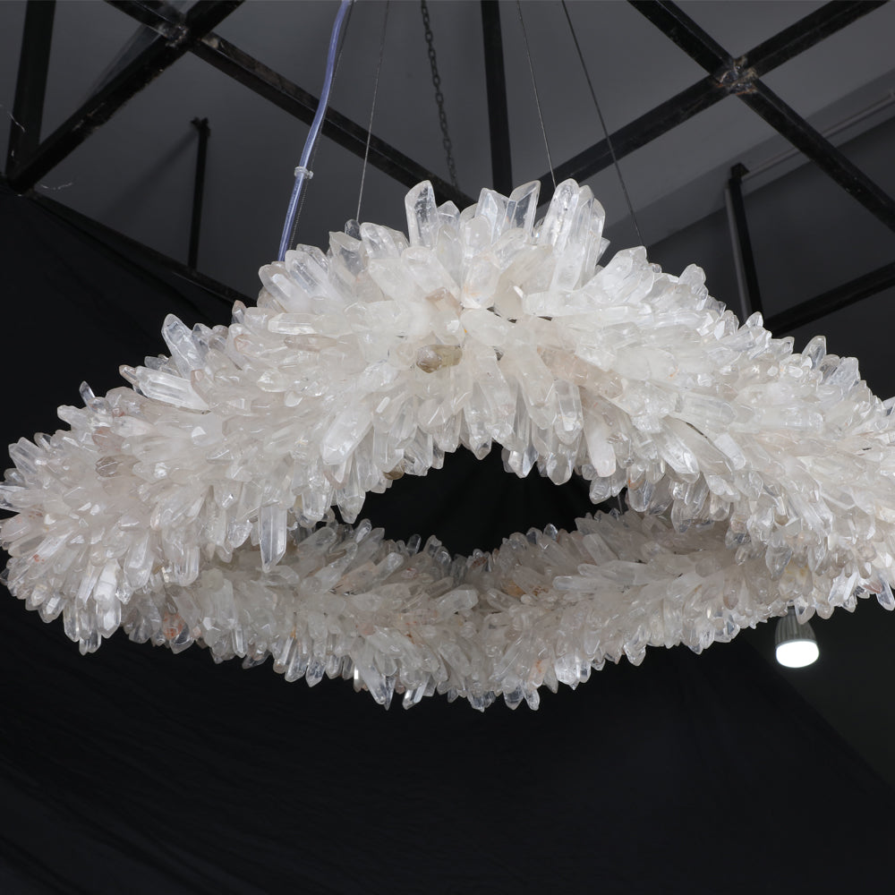 Cervine Quartz Stone Square Geode Quartz Crystal Chandelier