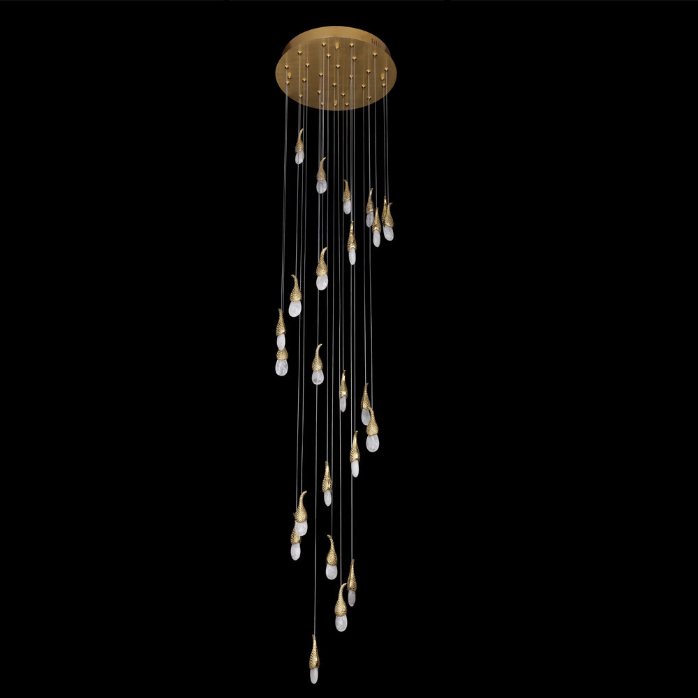 24 Rock Crystal Short-eggplants Modern Chandelier 138 Inch Long Staircase LED Chandelier Main image