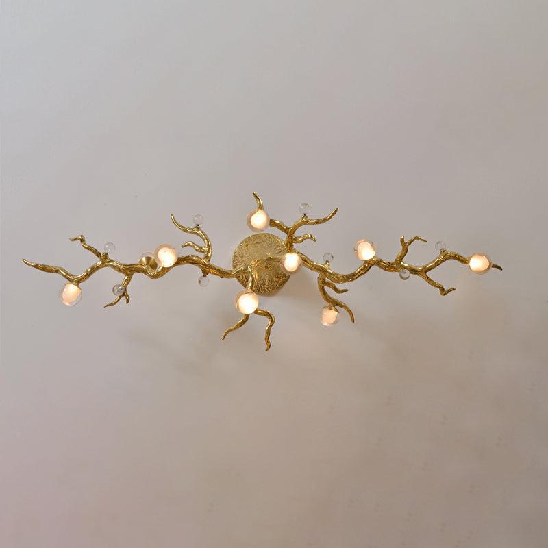 Modern Linear Glass Ball Branch Semi Flush Chandelier Main image