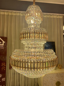 American Luxuary multi level crystal chandelier hotel lobby hall living room