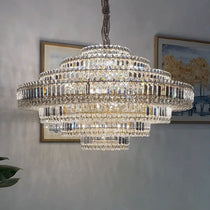 Luxury Cake Shape Living Room Crystal Chandelier