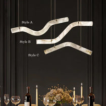 Glacera Simplicity Alabaster Curved Chandelier