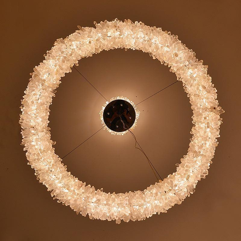 Round Luxury Rock Crystal Chandelier 32" D