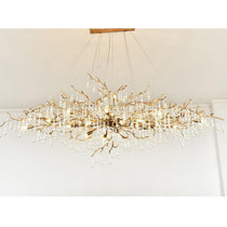 Tina Raindrop Branch Crystal Brass Chandelier