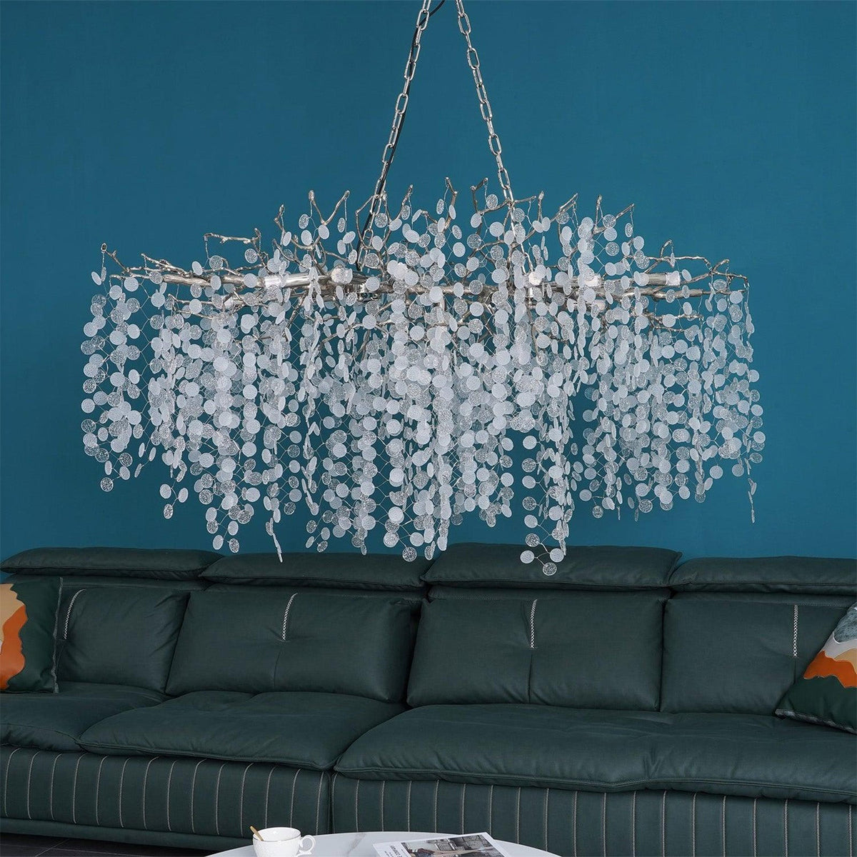 Shiro Branch Clear Crystal Brass Chandelier