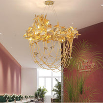 Della Modern Gold Leaf Living Room Chandelier