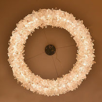 Small Round Luxury Rock Crystal Chandelier 23.6" D