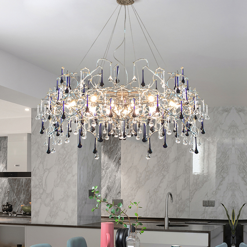 Iris Raindrop Crystal Branch Chandelier 31'' 39'' 47''