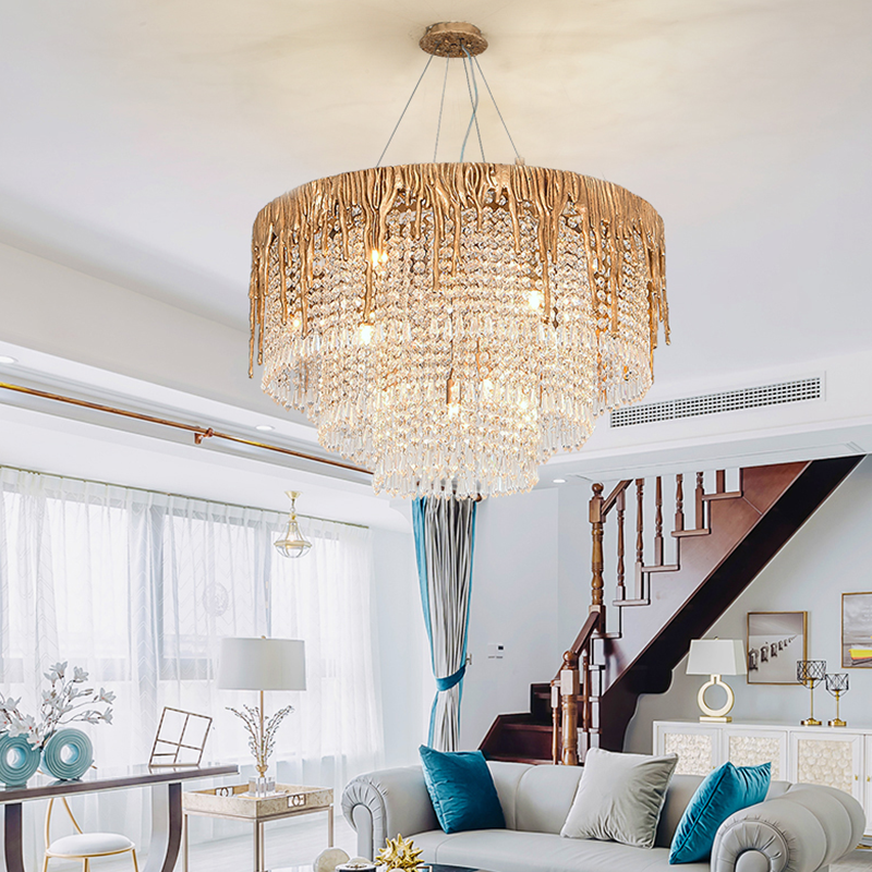 Round Multiple Tier Crystal Chandelier
