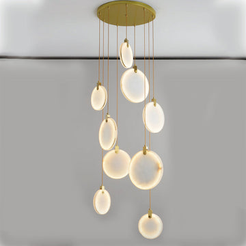 Queenie Alabaster Drop Long Round Chandelier