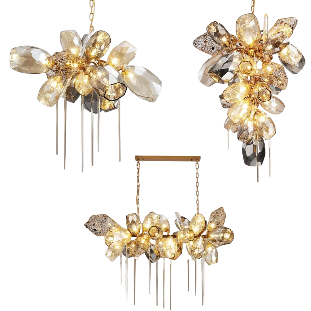 Glass Chandelier Italian Light Luxury Light Fixture for Dining Room/Living Room