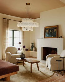 3-tiered stairwell chandeliers | irregular alabaster plate in disk ceiling with long cord