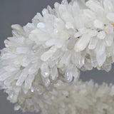 Premium 24-47 Inch Round Clear Geode Quartz Crystal Ring Pendant Light Modern Chandelier for Living Room - CasaraHouse