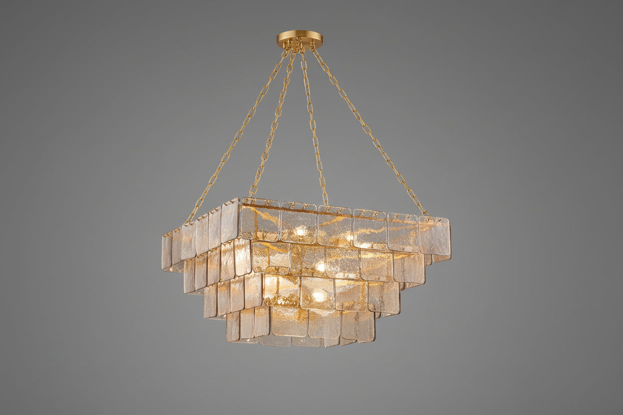 Sophisticated Tiered Chain Suspended Chandelier - CasaraHouse Main image