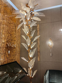 Artistic Bionic Resin Leaves Branch Chandelier
