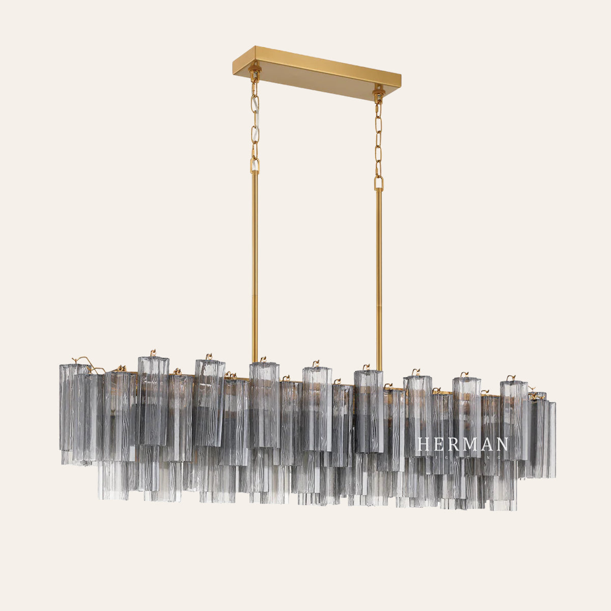 Modern Addis Murano Glass Linear Chandelier 51" - CasaraHouse