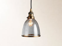 Industrial Cloche Pendant in Antiqued Brass