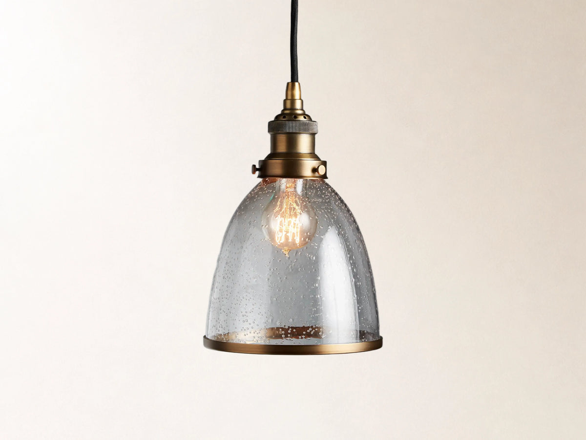 Industrial Cloche Pendant in Antiqued Brass Main image
