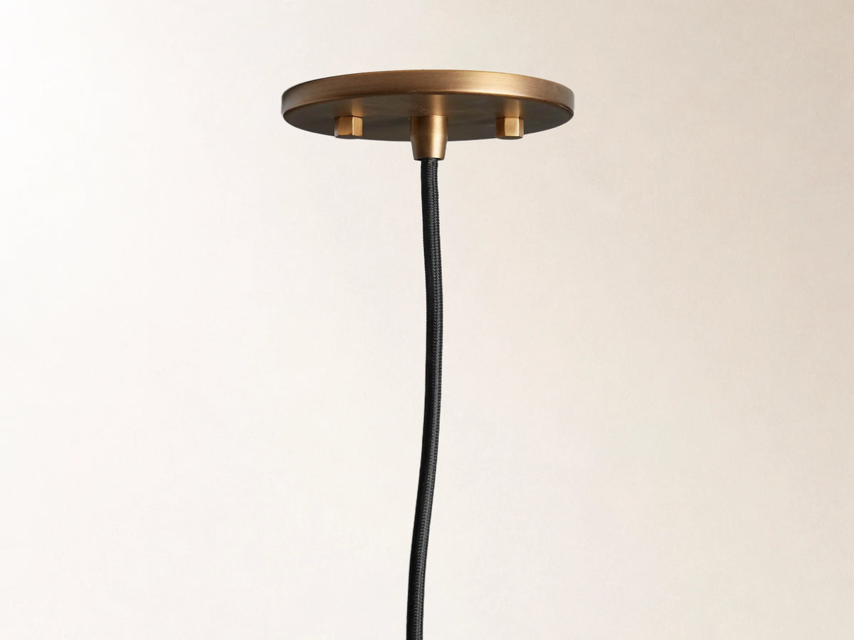 Industrial Cloche Pendant in Antiqued Brass
