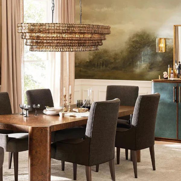 Luxury Amor Ghiaccio Glass Oval Chandelier 54"W/65"W - CasaraHouse