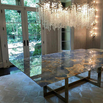 Shiro Branch Clear Crystal Brass Chandelier